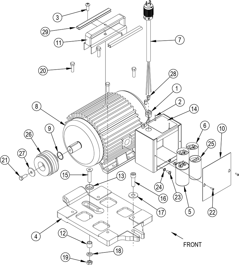 American 12 motor assembly